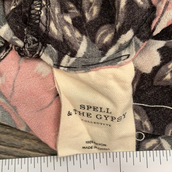 Spell & The Gypsy Collective Wiona Mini Skirt in Coal XXS Black Pink  23” Waist - Picture 12 of 13